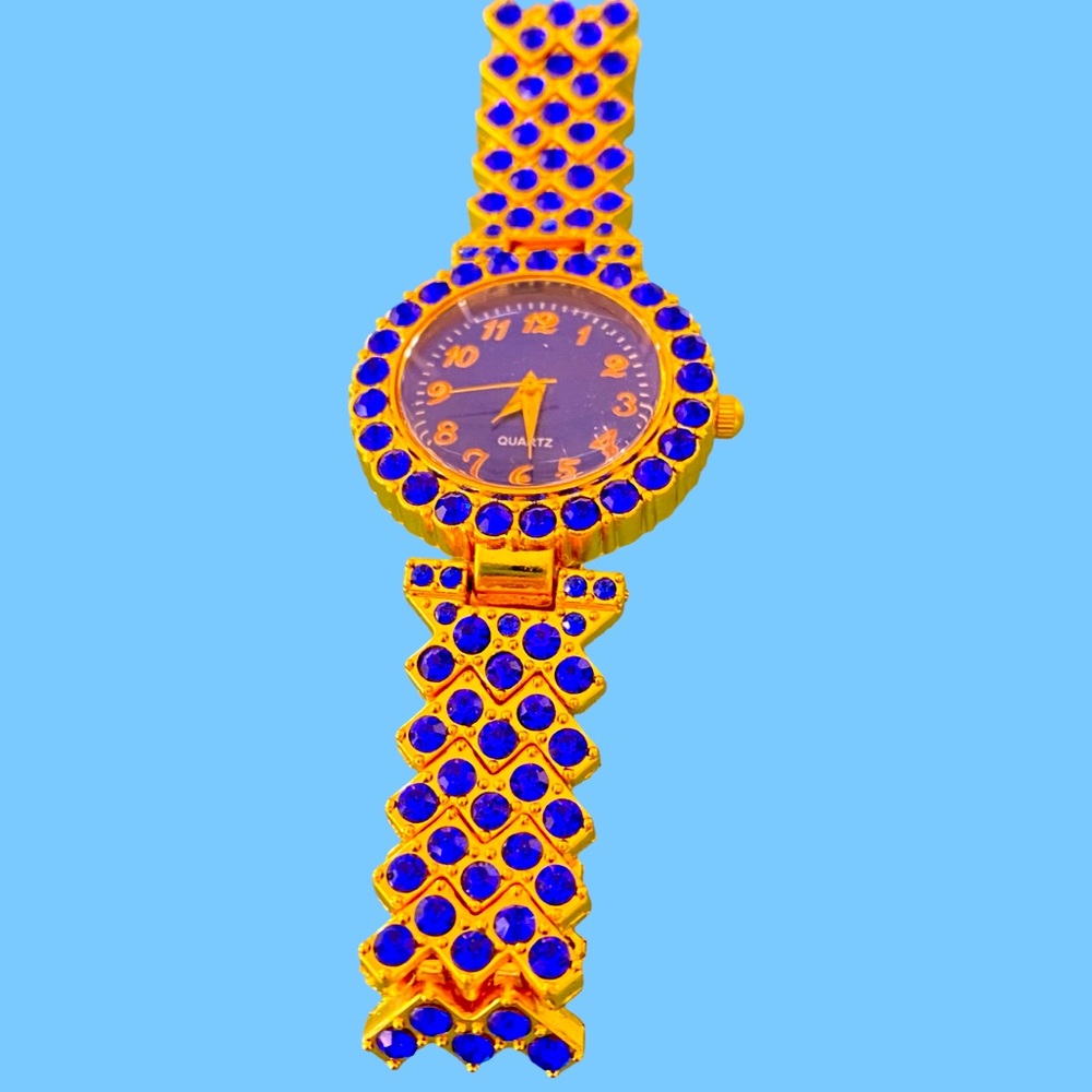 Watch Quartz unbranded blue and gold needs battery